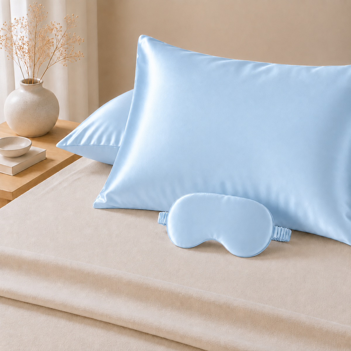 Mulberry Silk Eye Mask - 22 Momme - Powder Sky