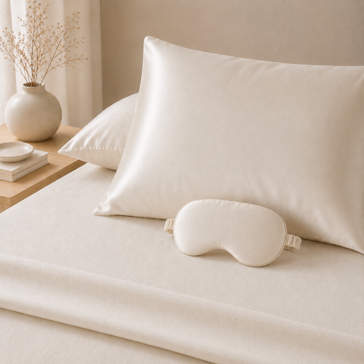 Mulberry Silk Eye Mask - 22 Momme - Soft Ivory