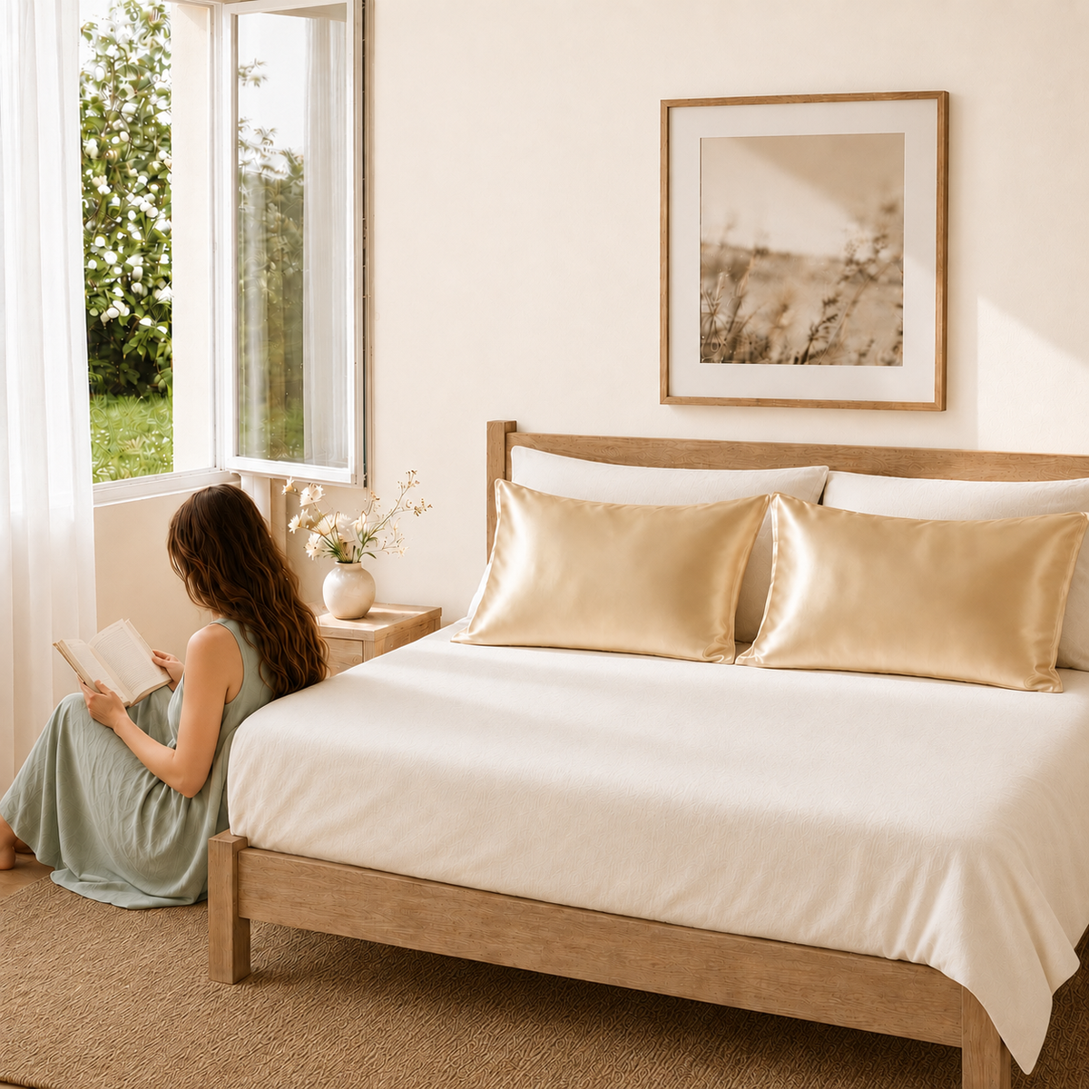 22 Momme Mulberry Silk Pillowcase – Envelope – Champagne Gold