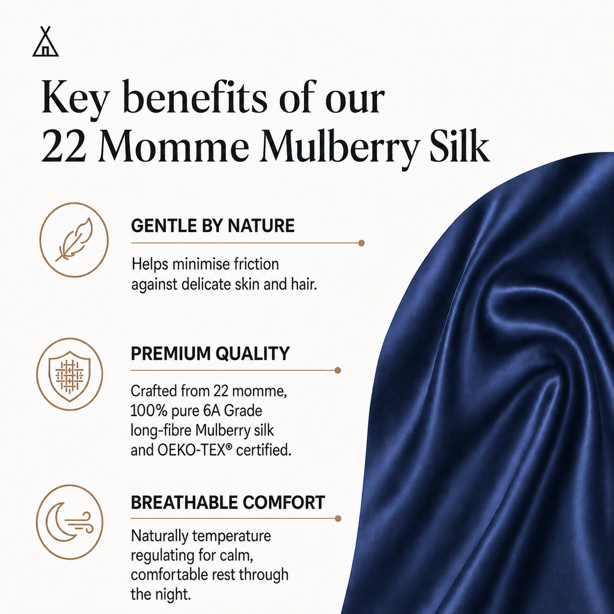 22 Momme Mulberry Silk Pillowcase – Envelope – Midnight Dusk