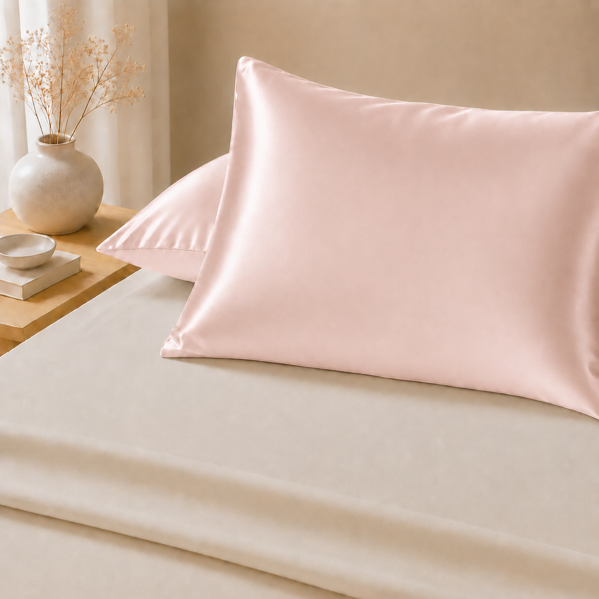 22 Momme Mulberry Silk Pillowcase – Envelope – Peach Blush