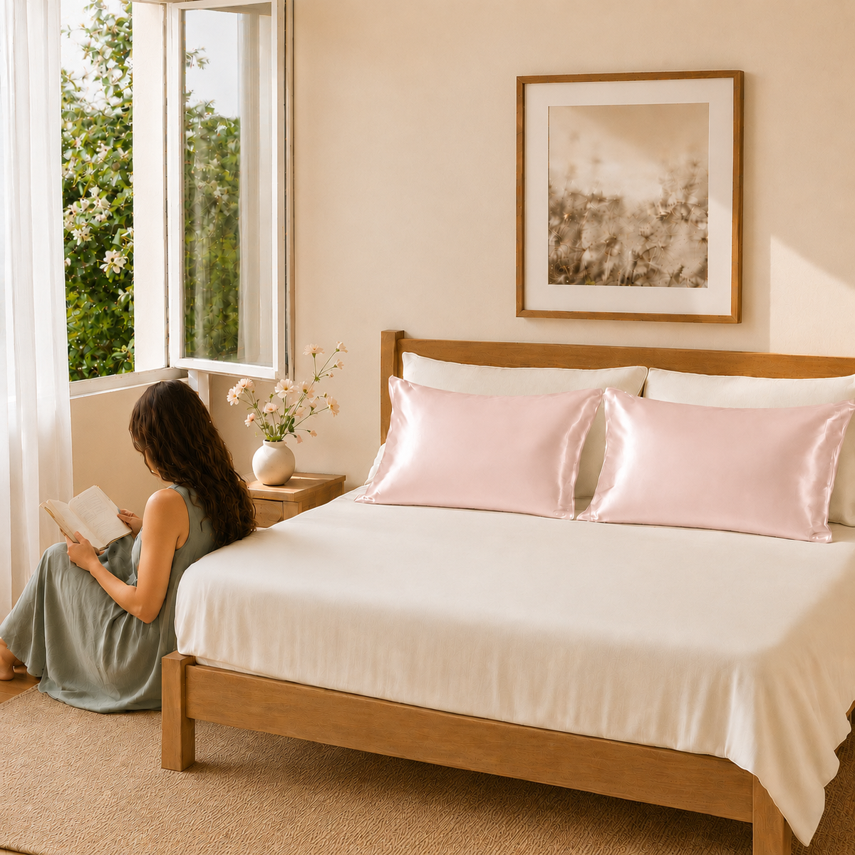 22 Momme Mulberry Silk Pillowcase – Envelope – Peach Blush