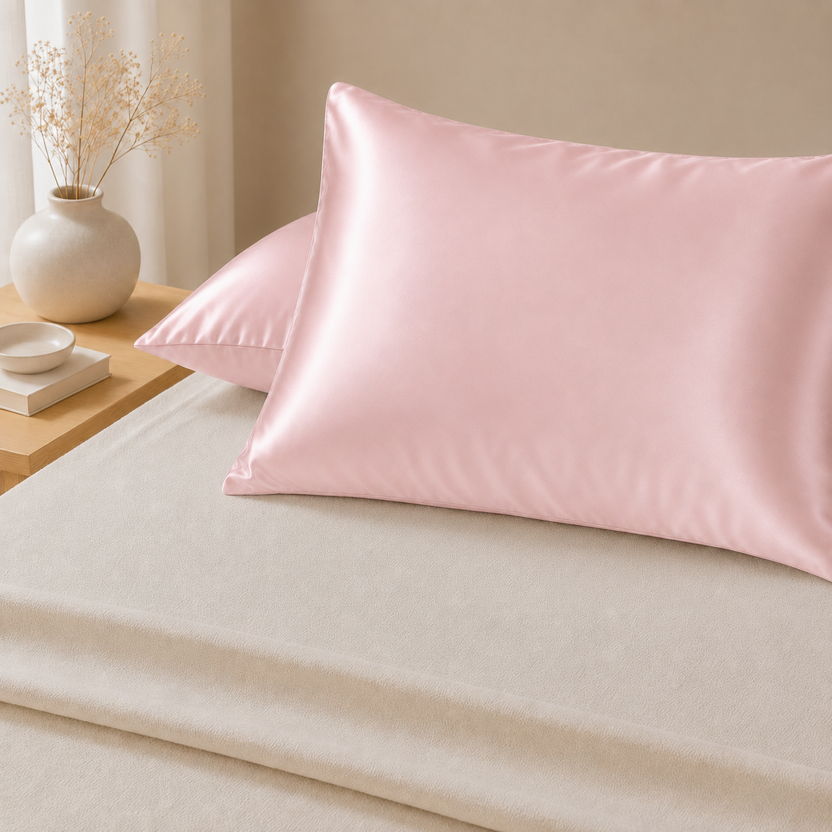 22 Momme Mulberry Silk Pillowcase – Envelope – Rose Quartz