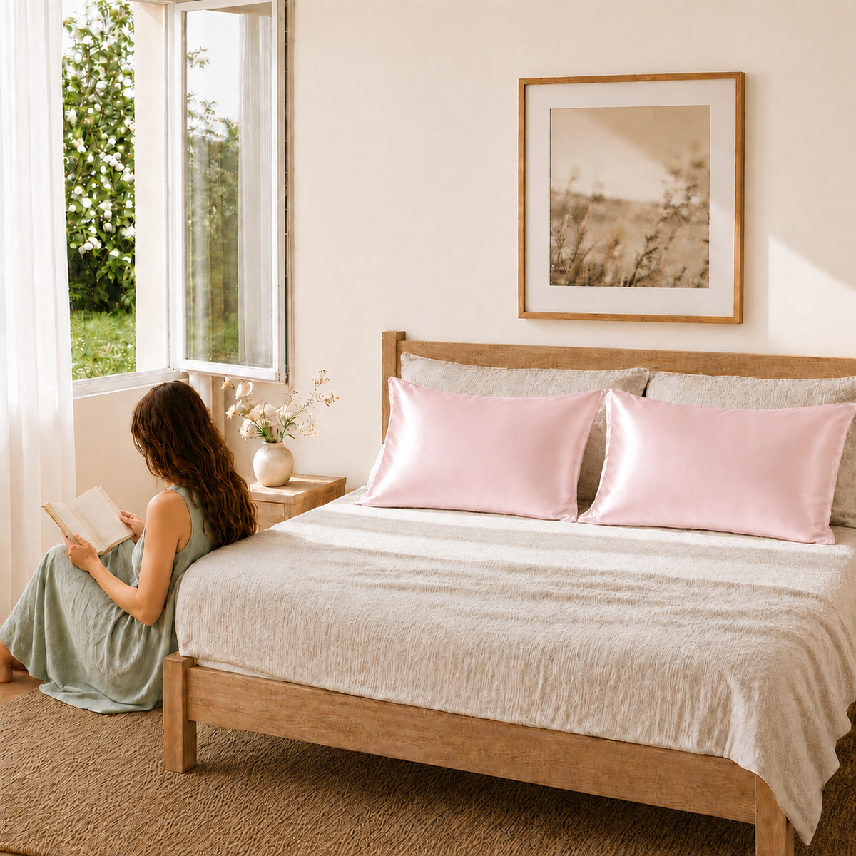 22 Momme Mulberry Silk Pillowcase – Envelope – Rose Quartz