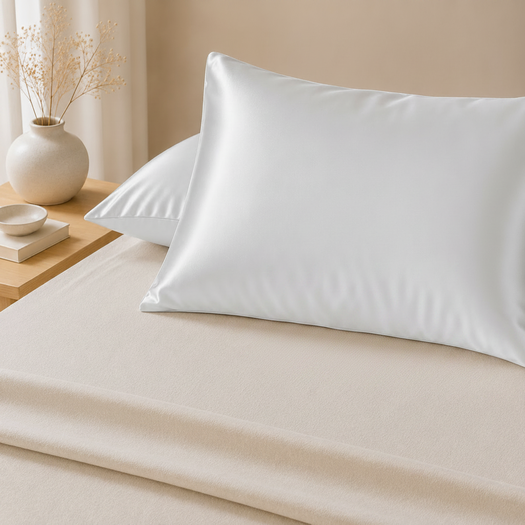 22 Momme Mulberry Silk Pillowcase – Hidden Zip – Silver Mist