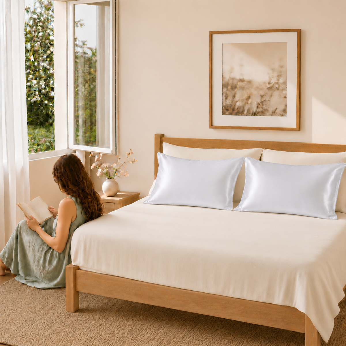22 Momme Mulberry Silk Pillowcase – Envelope – Silver Mist