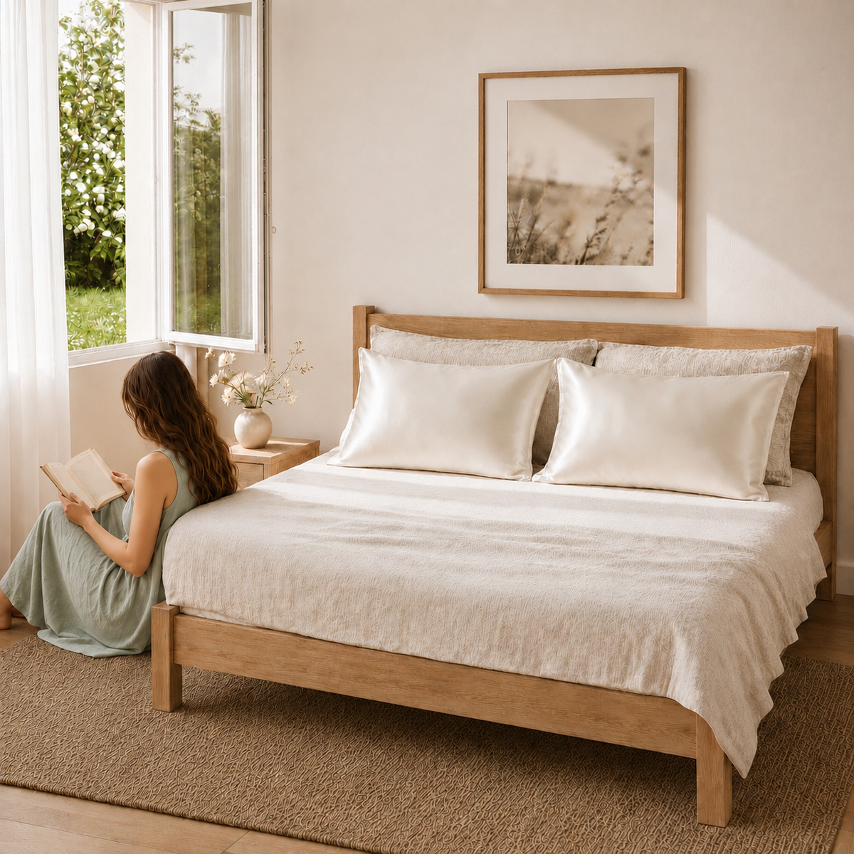 22 Momme Mulberry Silk Pillowcase – Envelope – Soft Ivory