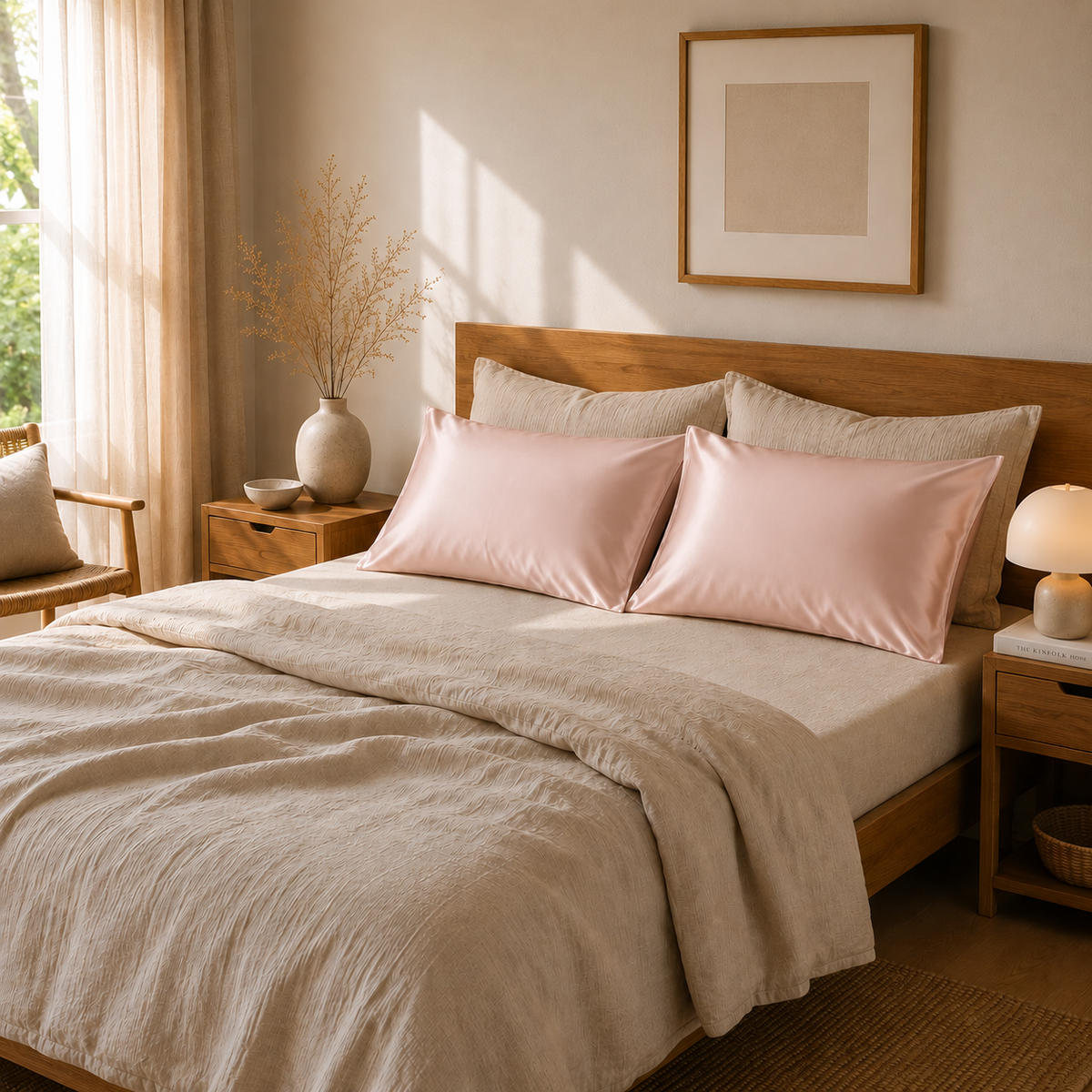 25 Momme Mulberry Silk Pillowcase – Envelope – Blush Pearl