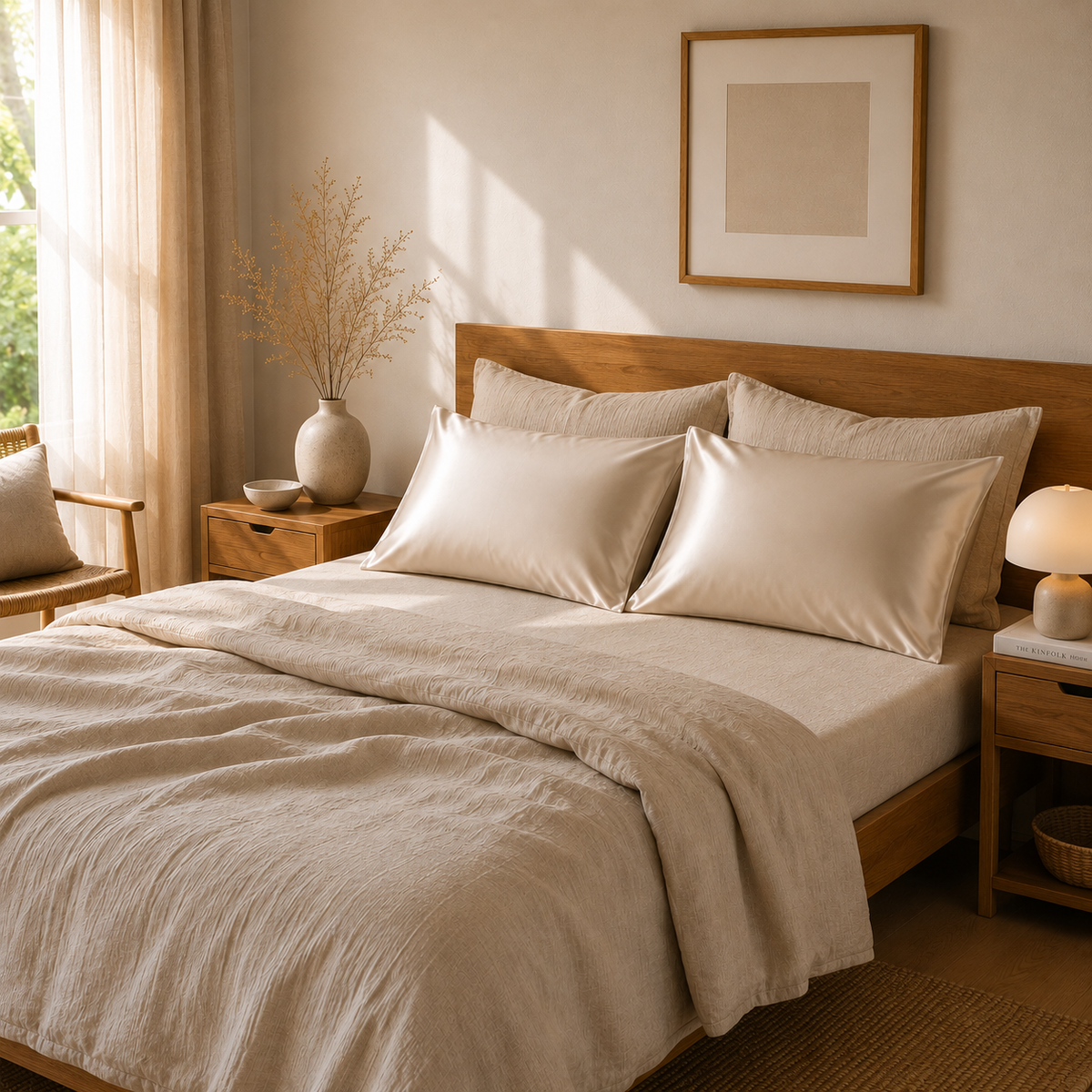 25 Momme Mulberry Silk Pillowcase – Envelope – Champagne Pearl