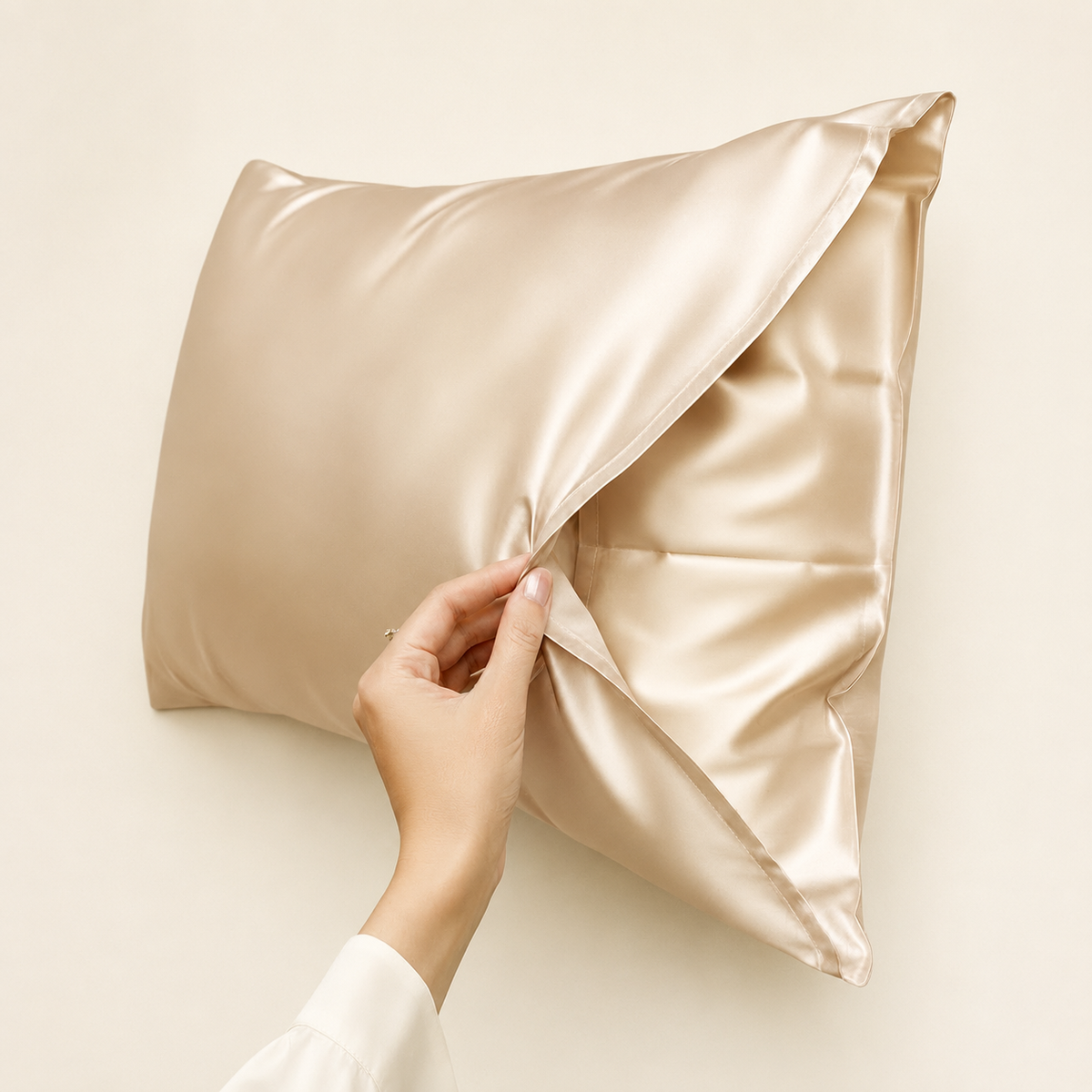 25 Momme Mulberry Silk Pillowcase – Envelope – Champagne Pearl
