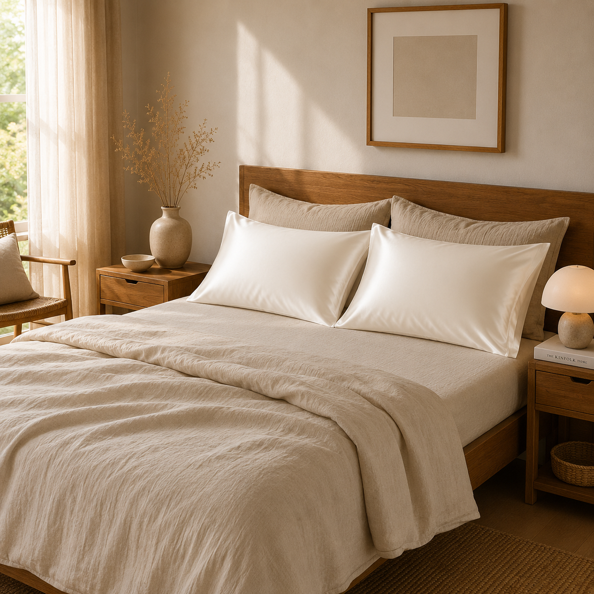 25 Momme Mulberry Silk Pillowcase – Envelope – Ivory Pearl