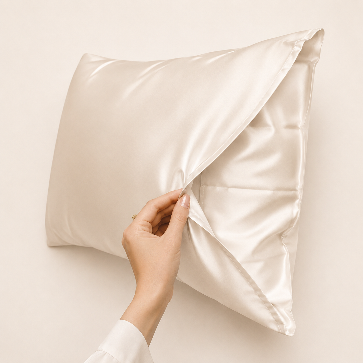 25 Momme Mulberry Silk Pillowcase – Envelope – Ivory Pearl