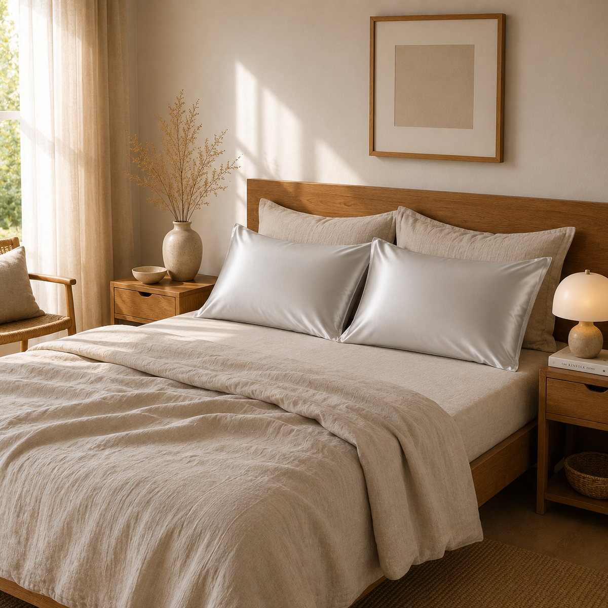 25 Momme Mulberry Silk Pillowcase – Envelope – Platinum Pearl