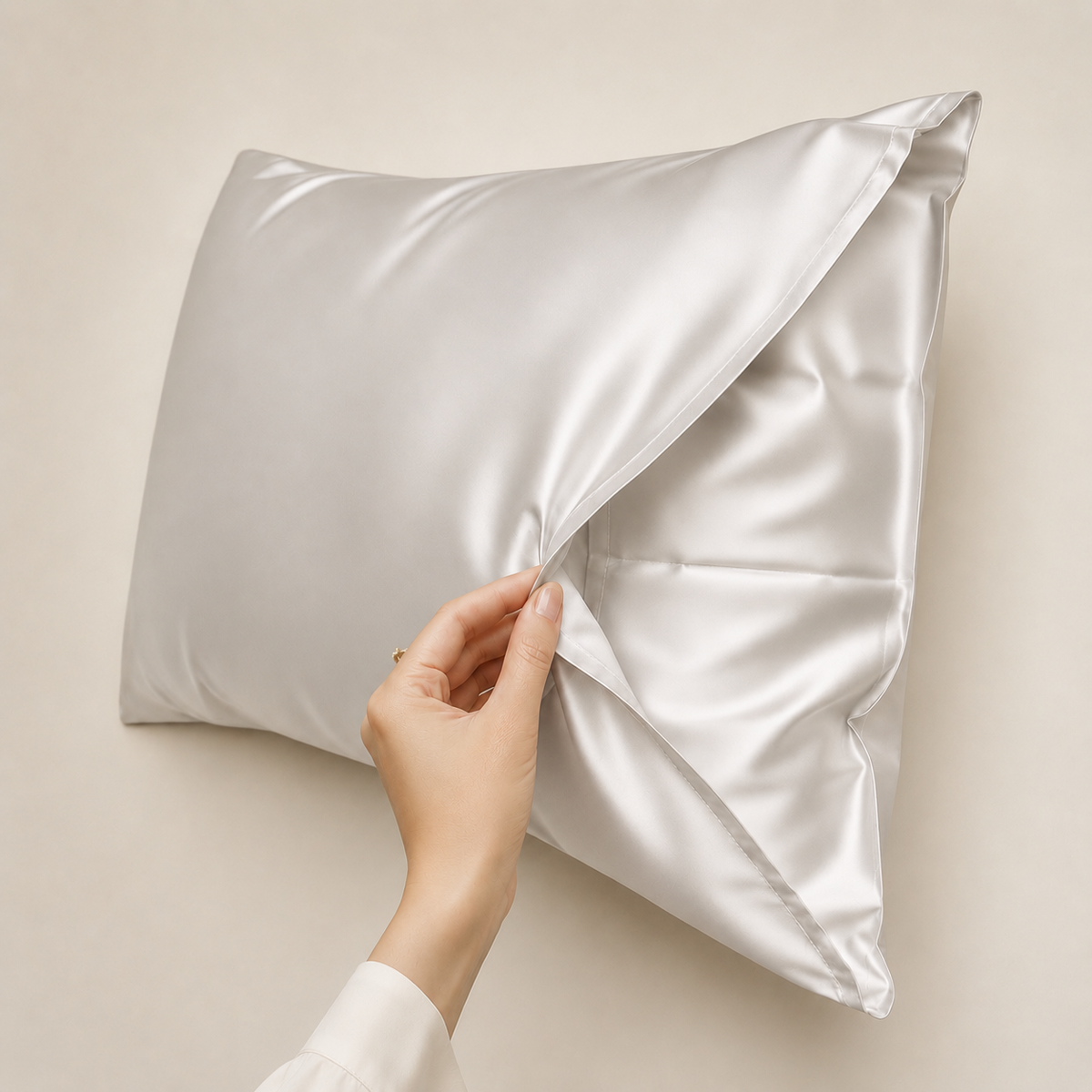 25 Momme Mulberry Silk Pillowcase – Envelope – Platinum Pearl