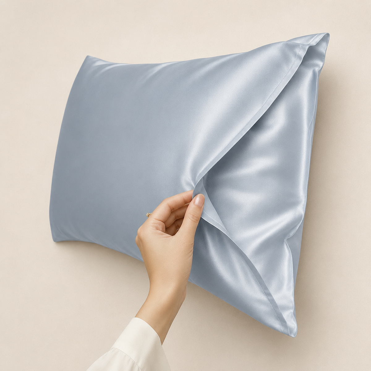 25 Momme Mulberry Silk Pillowcase – Envelope – Sky Pearl