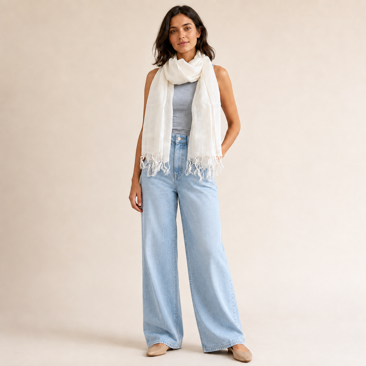 Powder Sky Serenity — Linen & Mulberry Silk