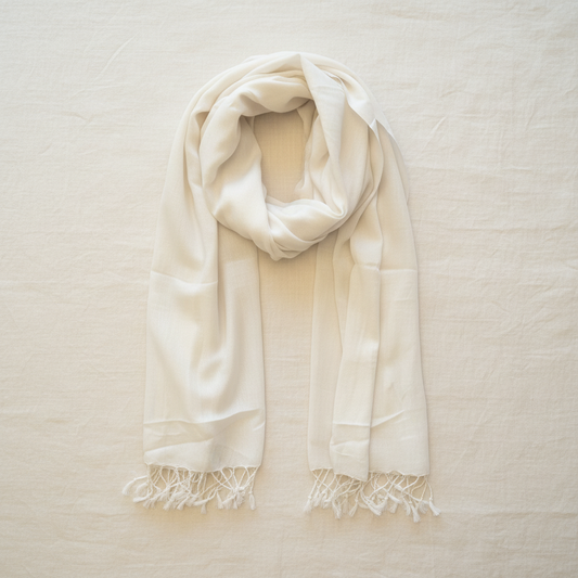 Cotton Twill Scarf – Natural White
