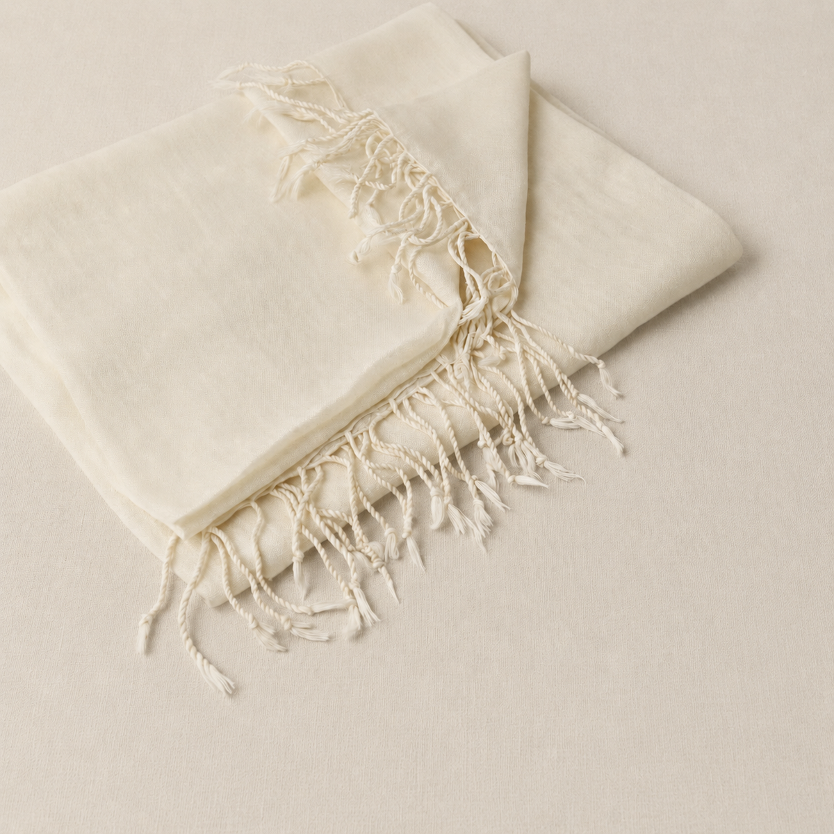 Cotton Twill Scarf – Natural White