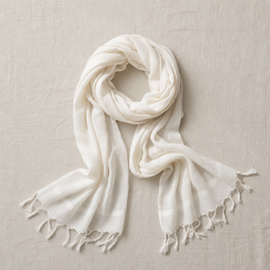 Linen Scarf – Natural White