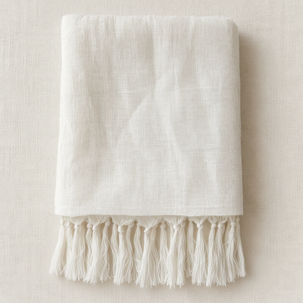 Linen Scarf – Natural White