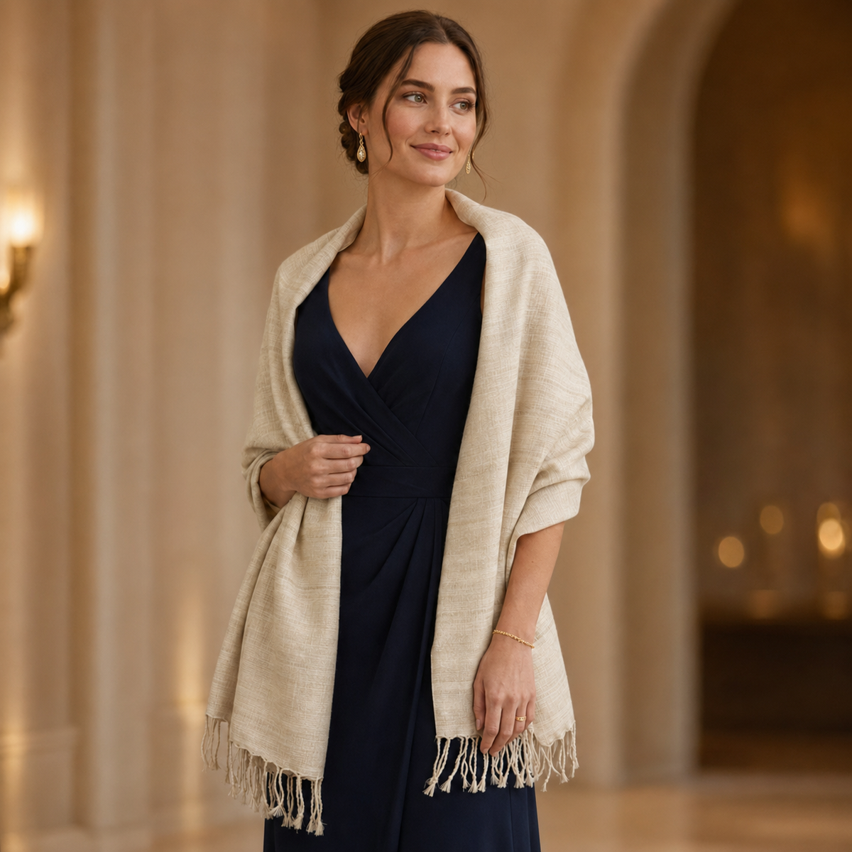 Peace Silk Scarf – Natural