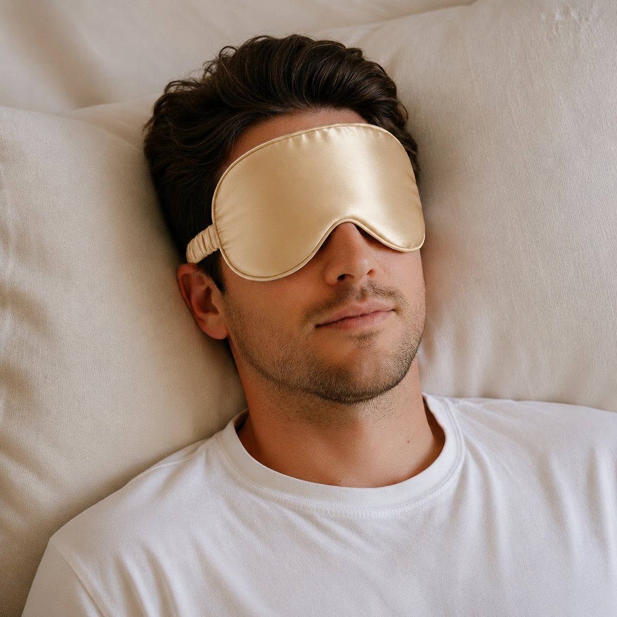 Mulberry Silk Eye Mask - 22 Momme - Champagne Gold