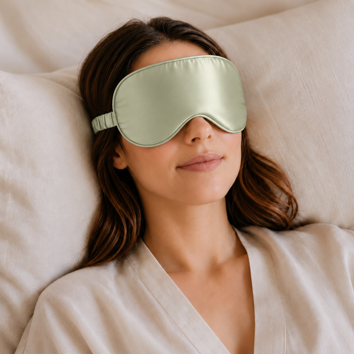 Mulberry Silk Eye Mask - 22 Momme - Golden Olive