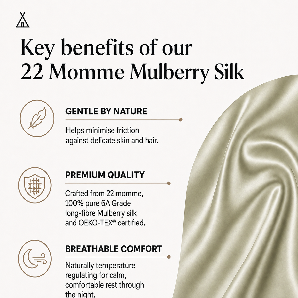Mulberry Silk Eye Mask - 22 Momme - Golden Olive