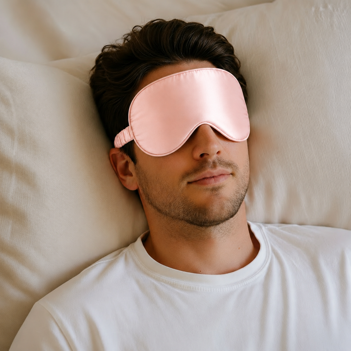 Mulberry Silk Eye Mask - 22 Momme - Peach Blush
