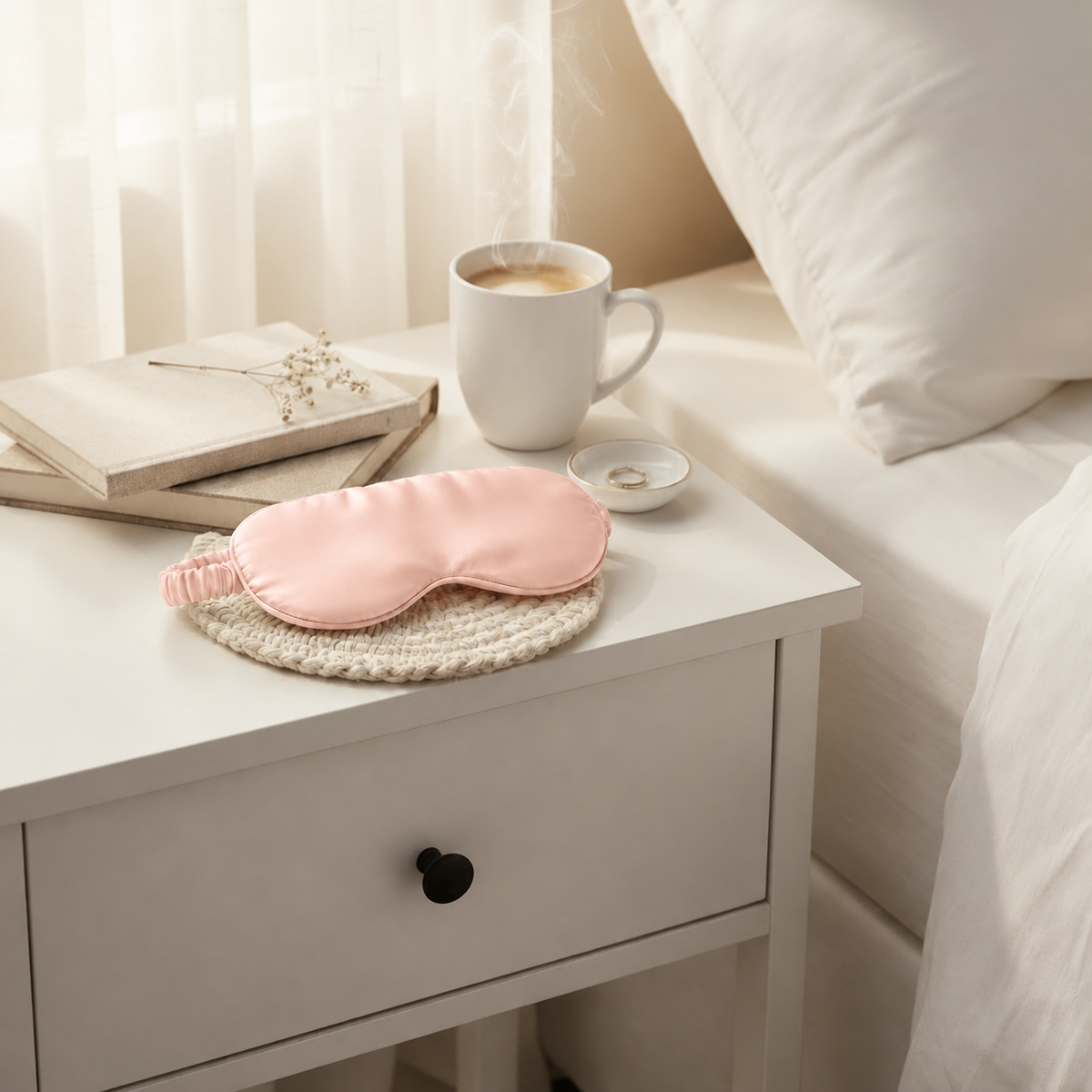 Mulberry Silk Eye Mask - 22 Momme - Peach Blush