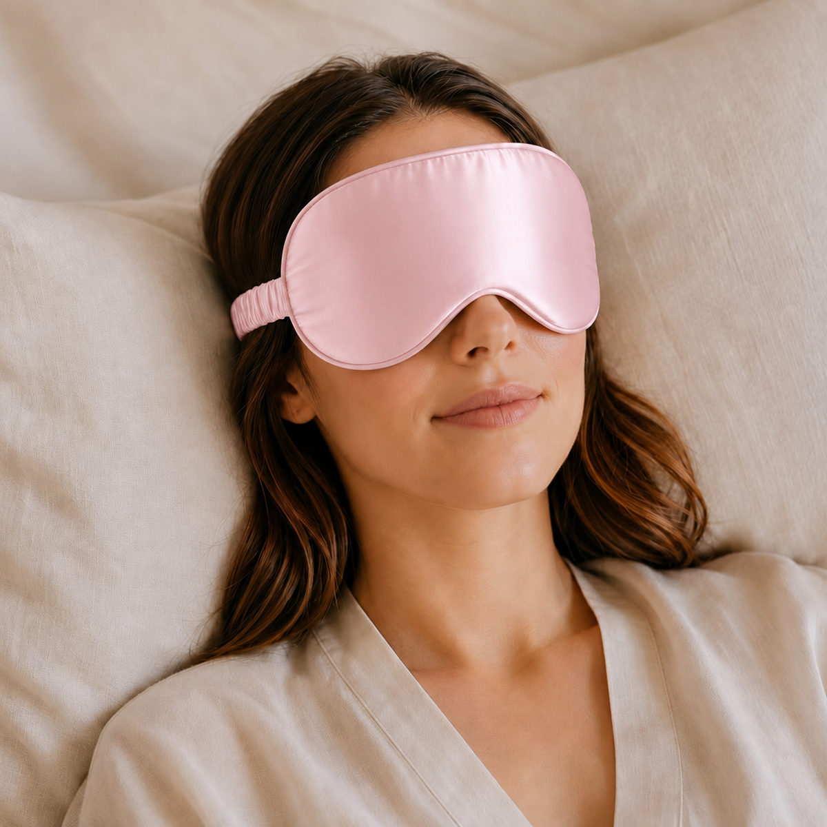 Mulberry Silk Eye Mask - 22 Momme - Rose Quartz