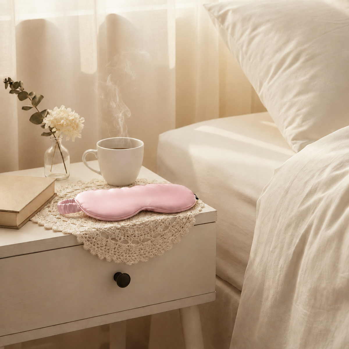 Mulberry Silk Eye Mask - 22 Momme - Rose Quartz