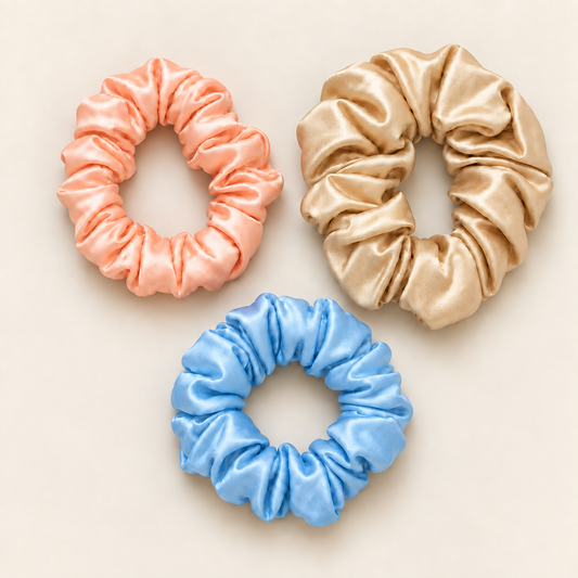 Glow Edit — Mulberry Silk Scrunchie Set of 3