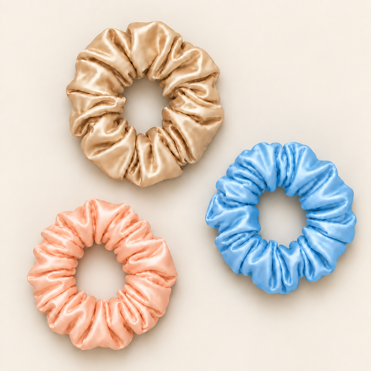 Glow Edit — Mulberry Silk Scrunchie Set of 3