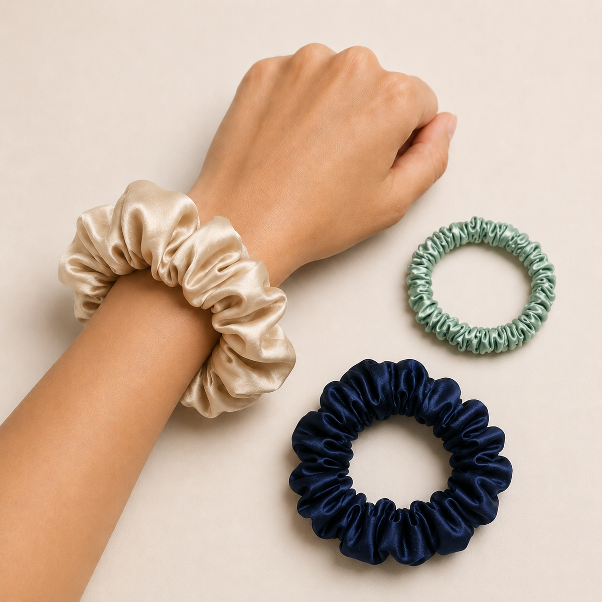 Everyday Edit — Mulberry Silk Scrunchie Set of 3