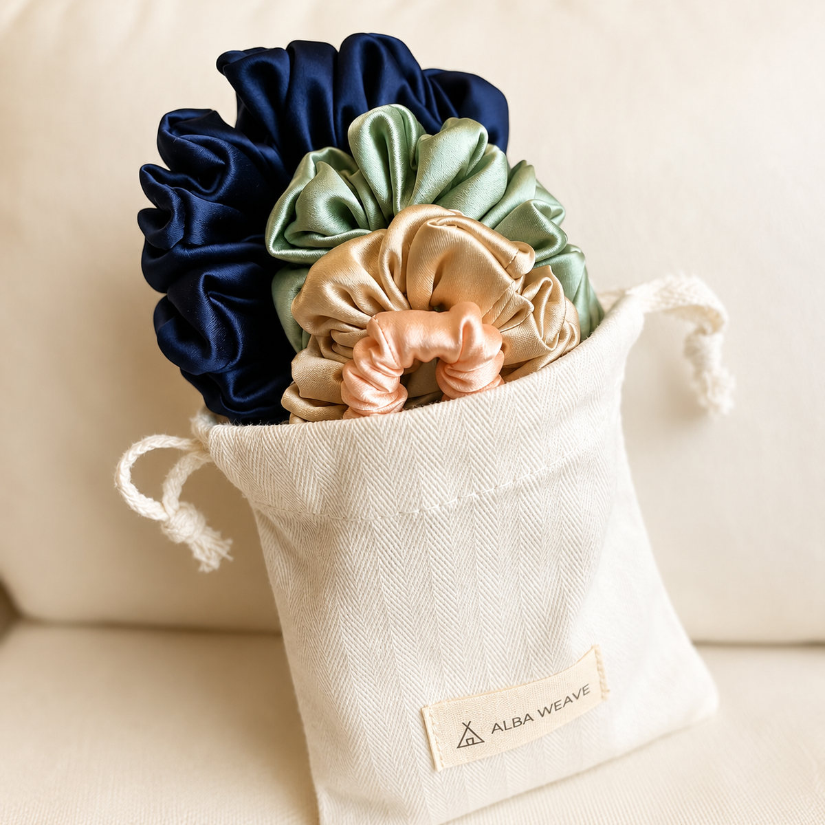Statement Collection — Mulberry Silk Scrunchie Set of 4