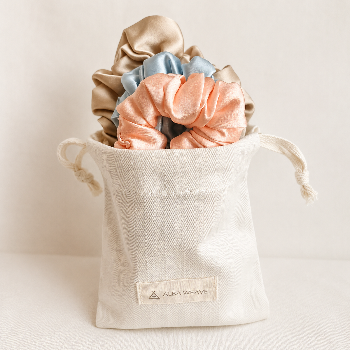 Glow Edit — Mulberry Silk Scrunchie Set of 3