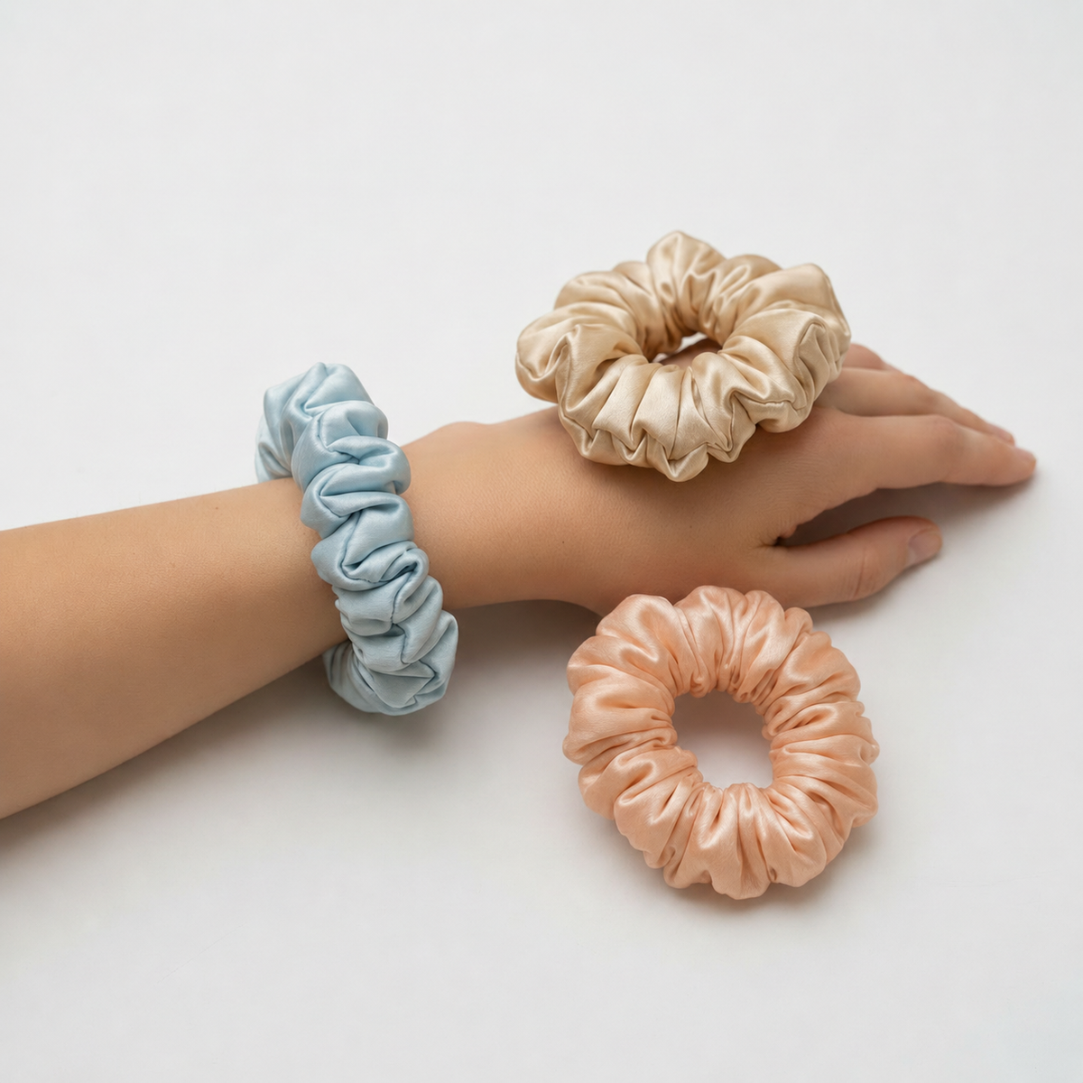 Glow Edit — Mulberry Silk Scrunchie Set of 3