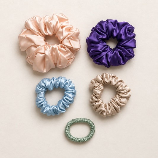 Radiance Collection — Mulberry Silk Scrunchie Set of 5