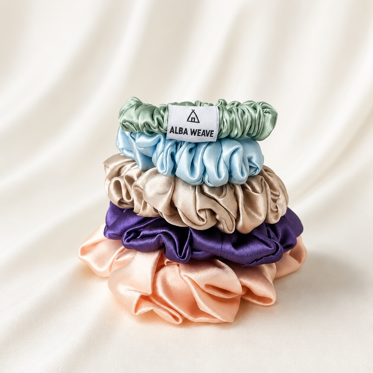 Radiance Collection — Mulberry Silk Scrunchie Set of 5