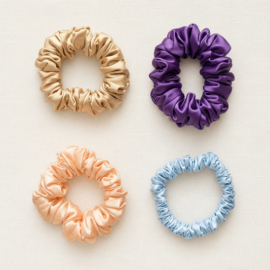 Elegance Collection — Mulberry Silk Scrunchie Set of 4