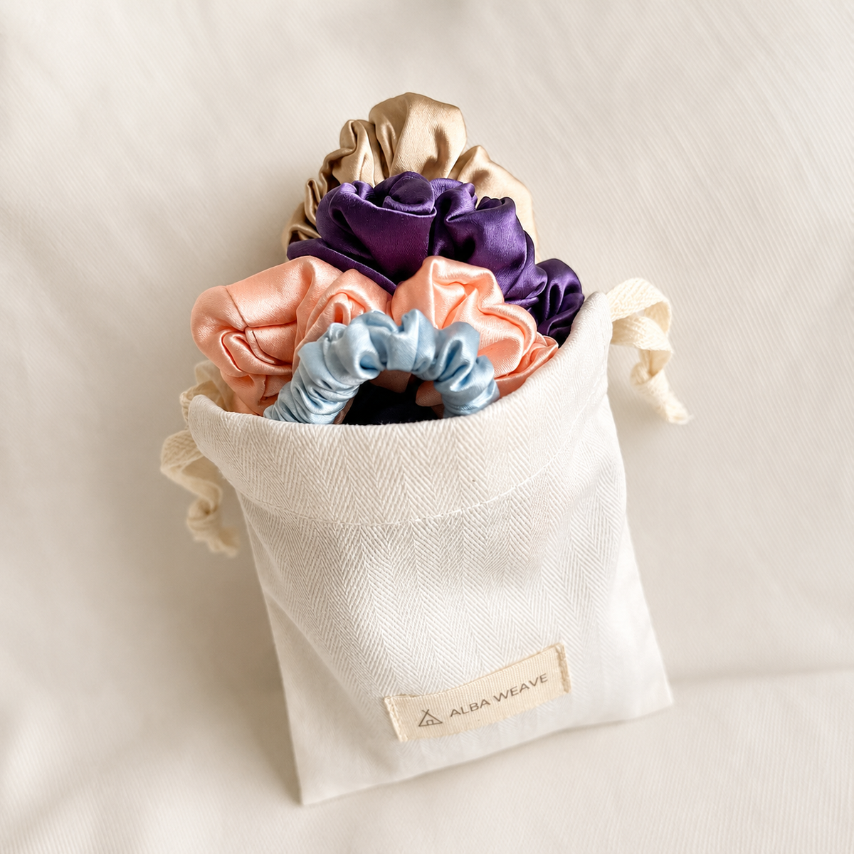 Elegance Collection — Mulberry Silk Scrunchie Set of 4