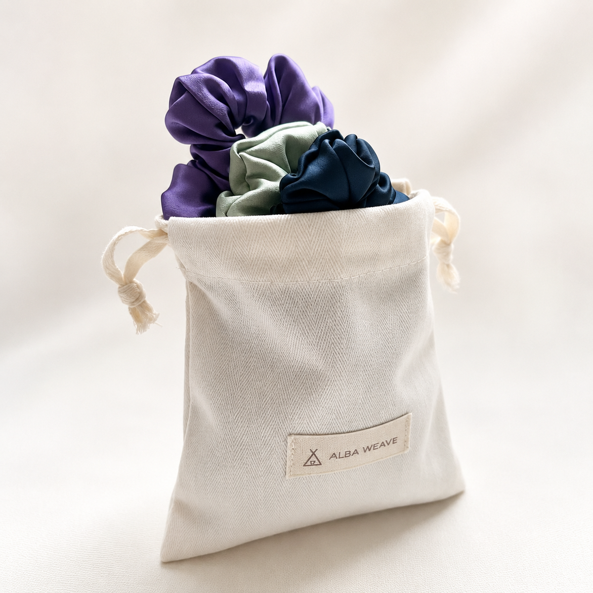 Colour Edit — Mulberry Silk Scrunchie Set of 3